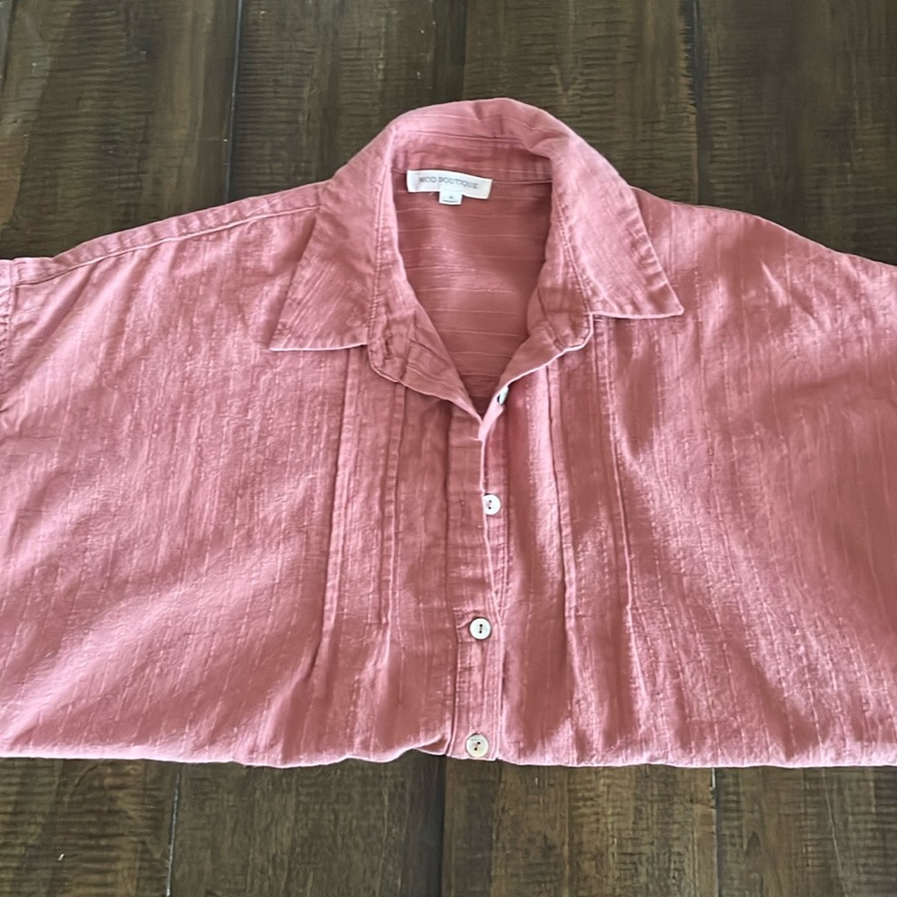 Rustic Red Collared Button-Up